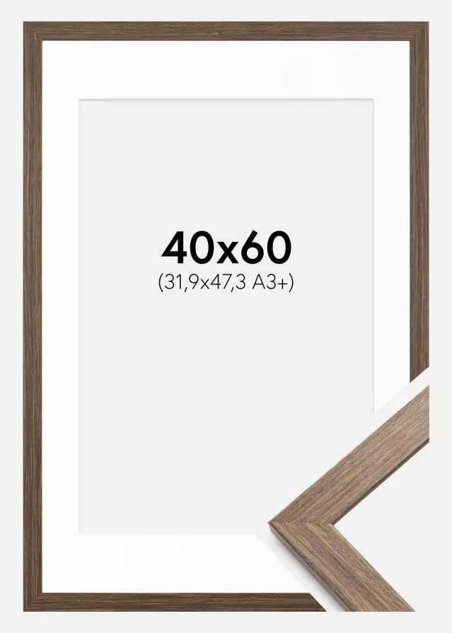 Ramă Stilren Maro Rece 40x60 cm - Paspartuuri Alb 32,9x48,3 cm