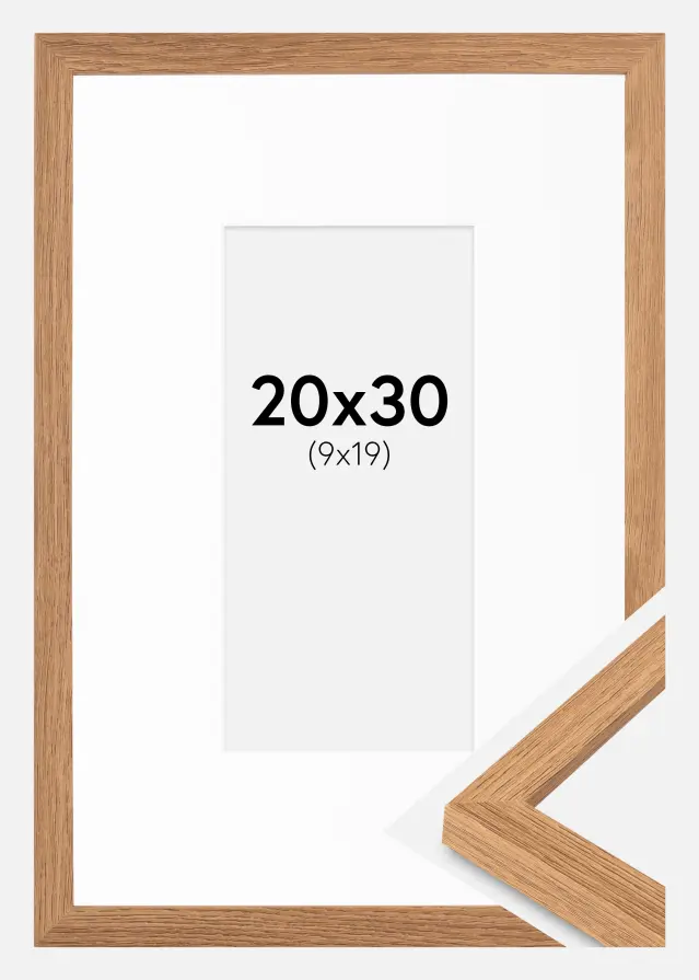 Ramă Modern Teak 20x30 cm - Paspartuuri Alb 10x20 cm