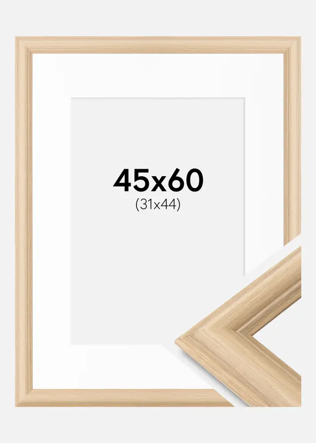 Ramă Västkusten Stejar 45x60 cm - Paspartu Alb 32x45 cm