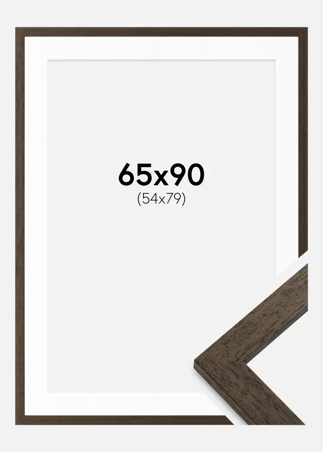 Ramă Lemn Maro 65x90 cm - Paspartuuri Alb 55x80 cm