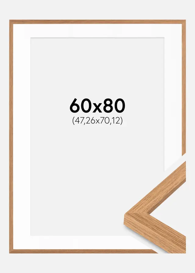 Ramă Modern Teak 60x80 cm - Paspartuuri Alb 19x28 inches