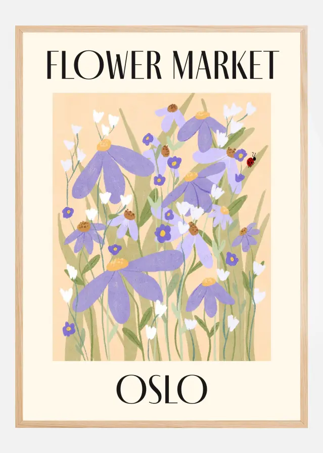 Flower Market Oslo Norway Poster