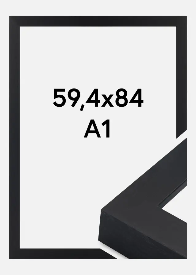 Ramă Wells Sticlă acrilică Negru 59,4x84,1 cm (A1)