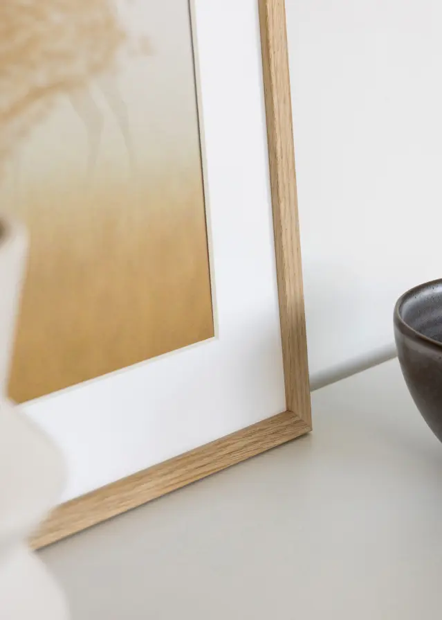 Ramă Edsbyn Stejar 20x35 cm - Paspartuuri Alb 10x25 cm