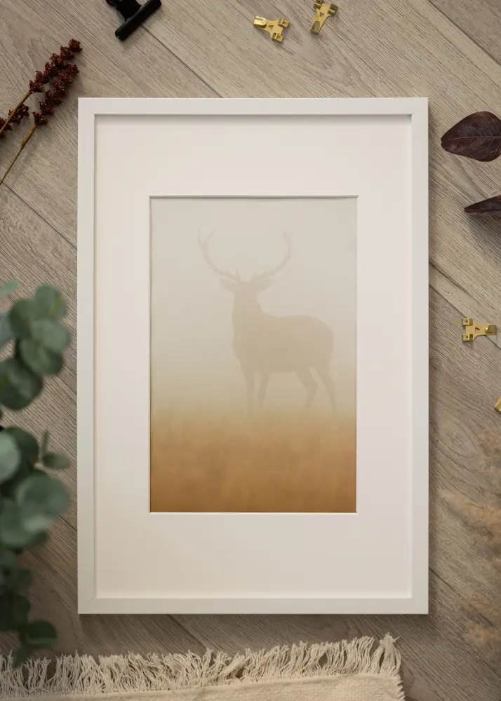 Ramă Modern Alb 60x90 cm - Paspartuuri Alb 50x75 cm