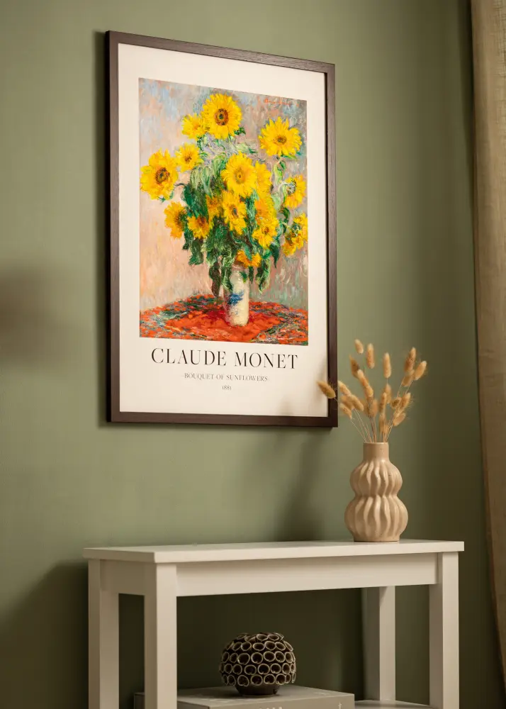 Ramă Modern Nuc 60x90 cm - Paspartuuri Alb 40x70 cm