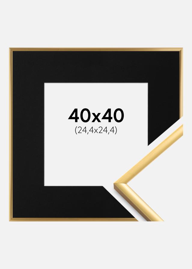 Ramă New Lifestyle Shiny Gold 40x40 cm - Paspartu Negru 10x10 inches