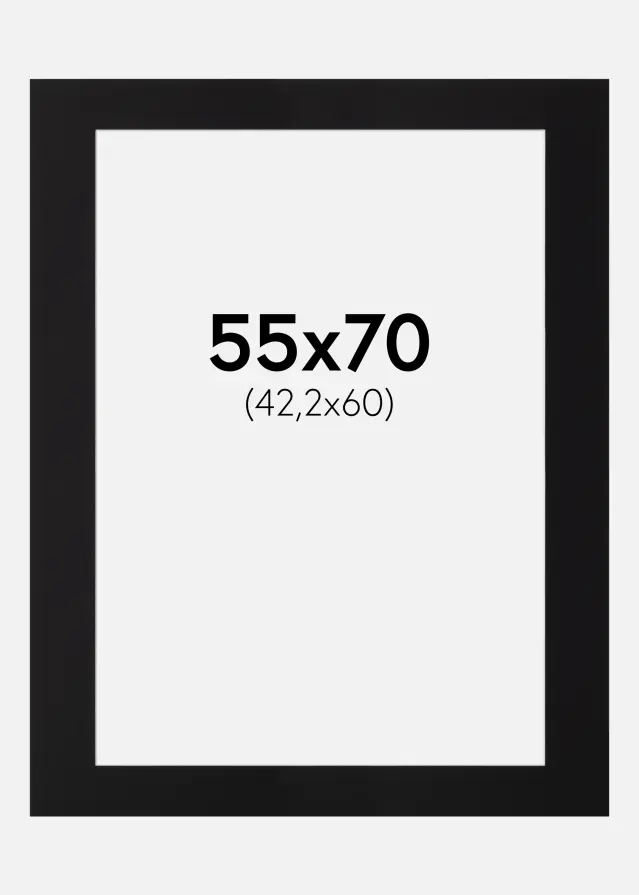 Paspartu Canson Negru Margine albă 55x70 cm (42,2x60)