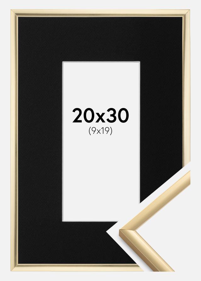 Ramă New Lifestyle Auriu 20x30 cm - Paspartu Negru 10x20 cm