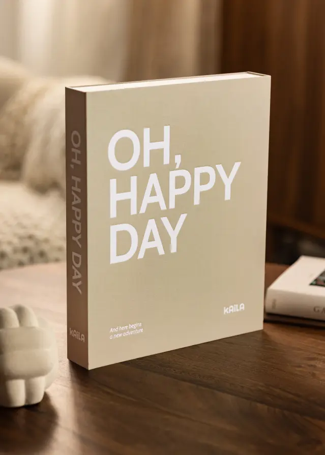 KAILA OH HAPPY DAY Grey - Coffee Table Photo Album (60 Negre Pagini)