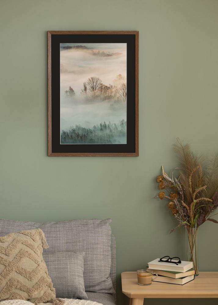 Ramă Fiorito Stejar închis 30x40 cm - Paspartu Negru 21x30 cm