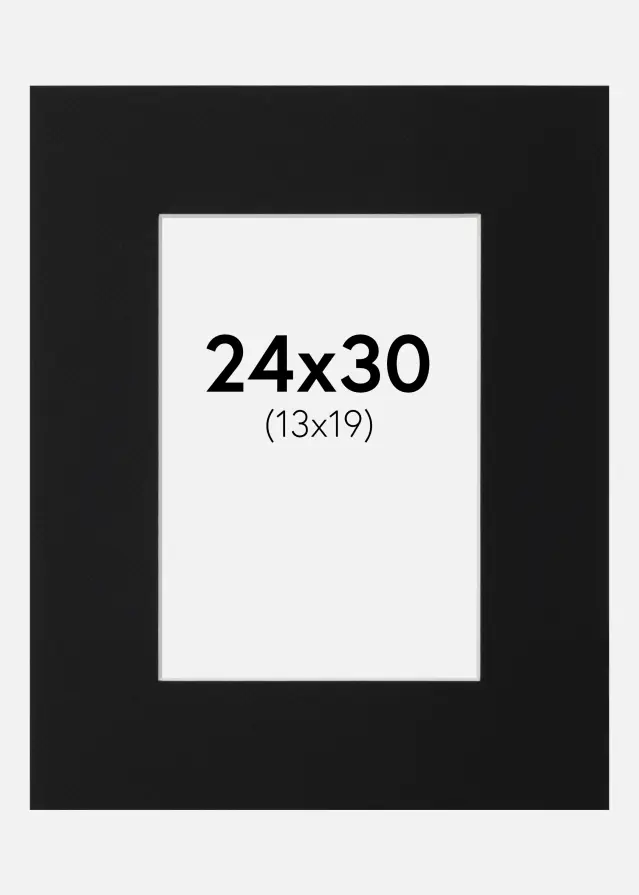 Paspartu Negru Standard (Miez Alb) 24x30 cm (13x19)