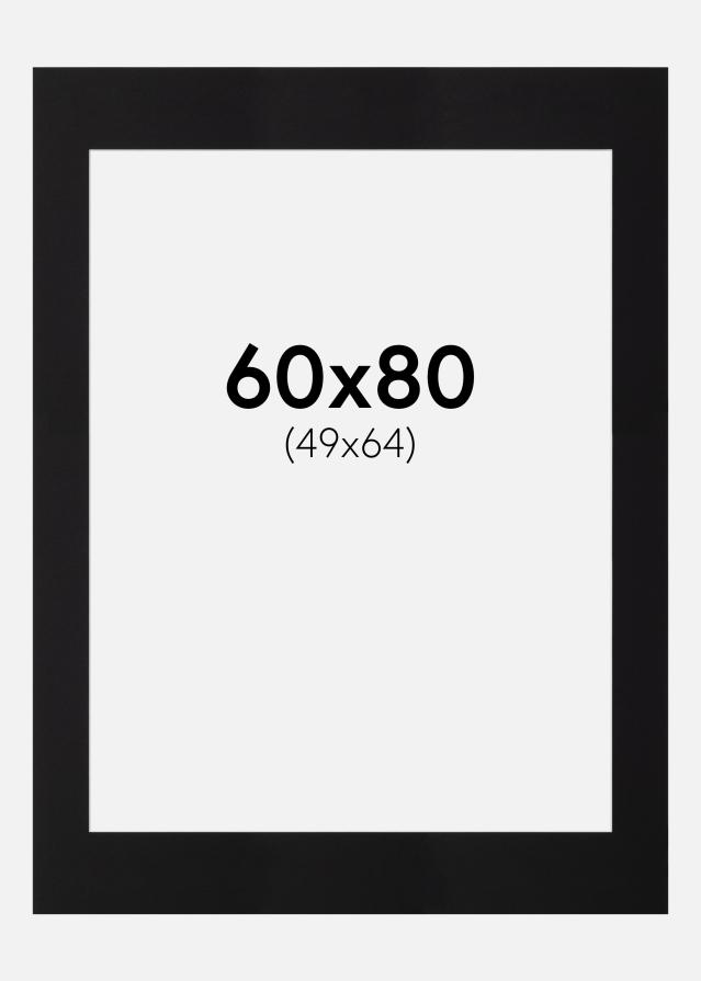 Paspartu Negru Standard Margine albă 60x80 cm (49x64)