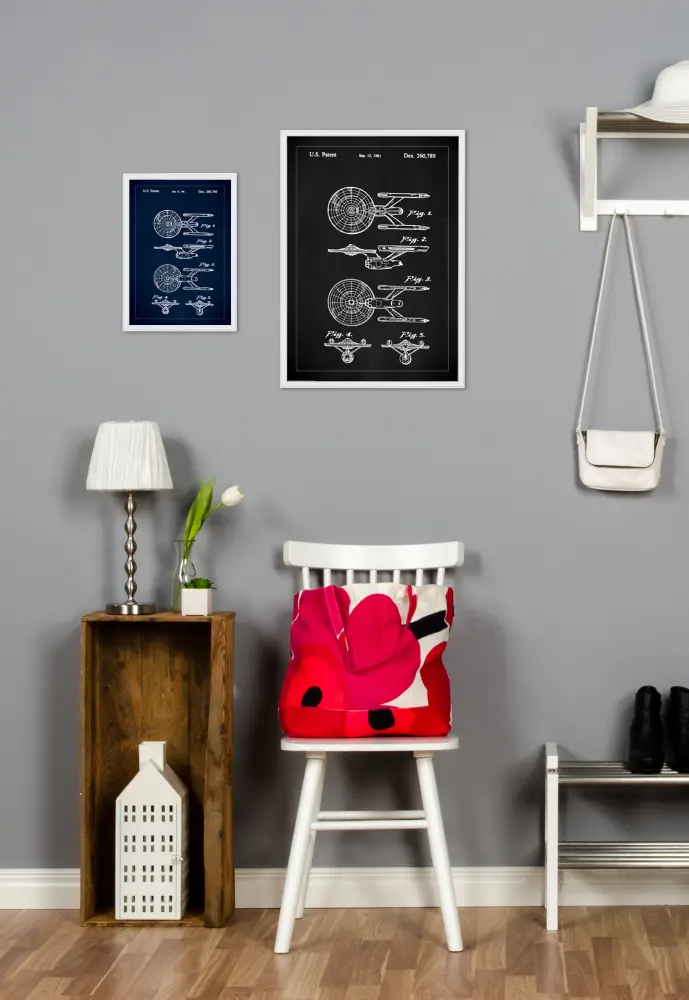 Schiță - Star Trek - USS Enterprise - Albastru Poster