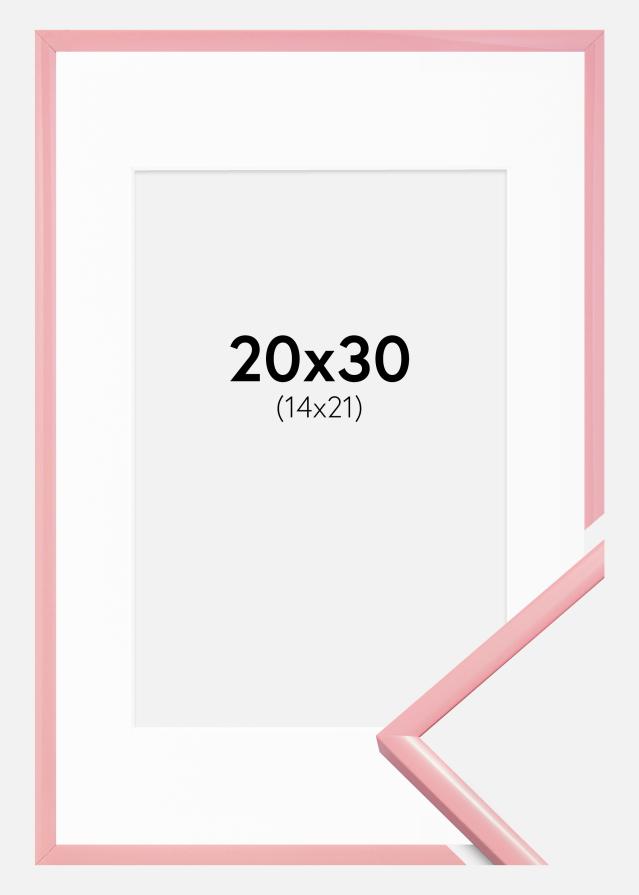 Ramă New Lifestyle Roz 20x30 cm - Paspartu Alb 15x22 cm