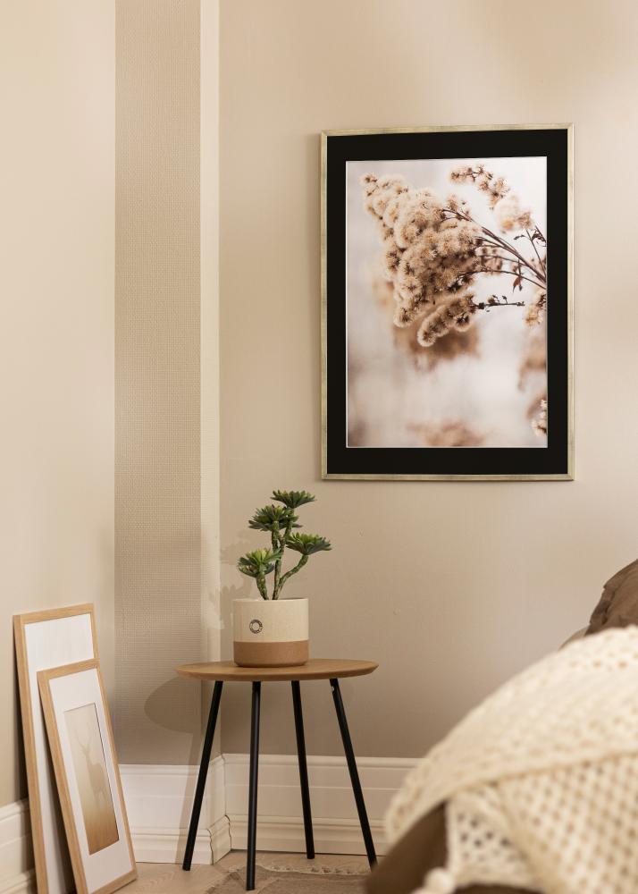 Ramă Galant Argintiu 40x50 cm - Paspartu Negru 12x16 inches