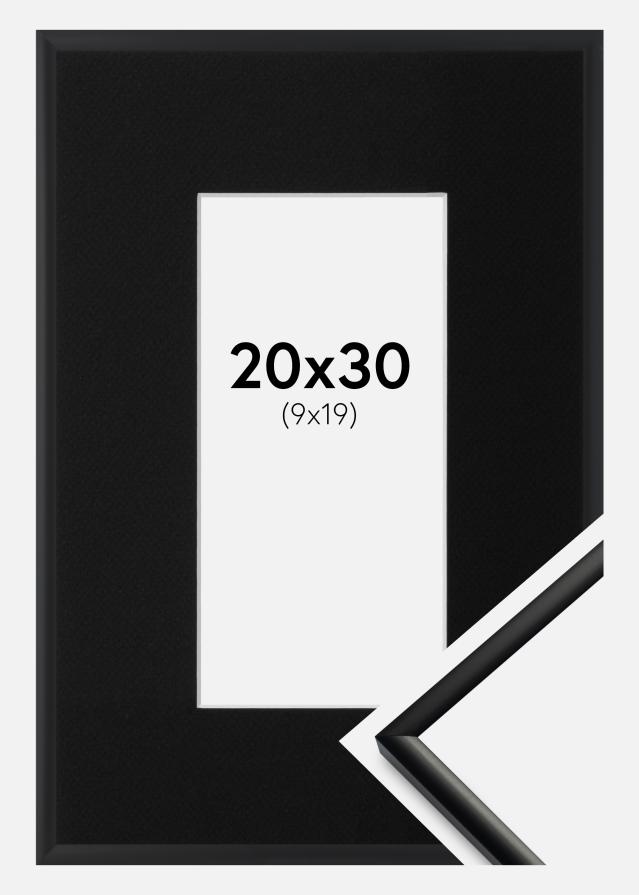 Ramă New Lifestyle Negru mat 20x30 cm - Paspartu Negru 10x20 cm