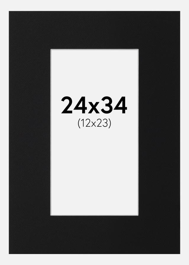 Paspartu Negru Standard (Miez Alb) 24x34 cm (12x23)