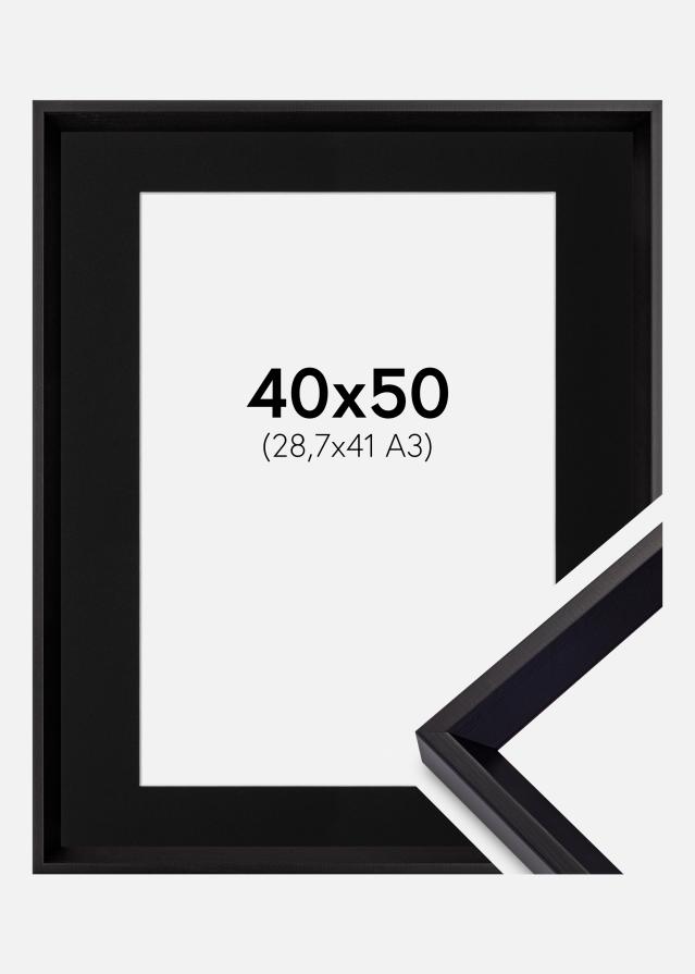 Ramă Globe Negru 40x50 cm - Paspartu Negru 29,7x42 cm (A3)