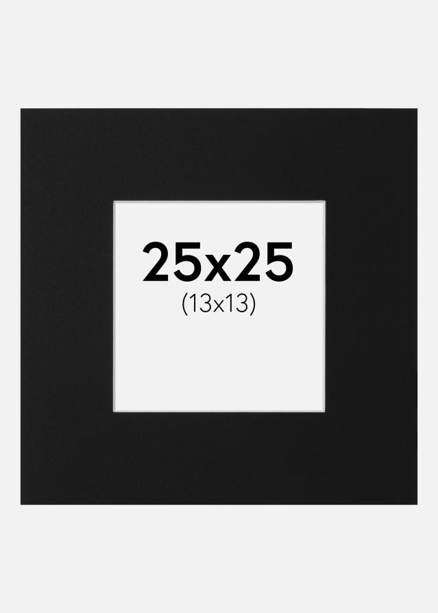 Paspartu Negru Standard (Miez Alb) 25x25 cm (13x13)