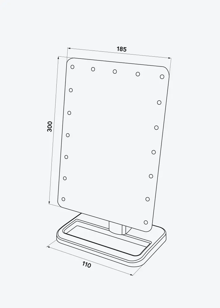 KAILA Oglindă pentru machiaj LED m. Boxe cu Bluetooth Roz auriu 18x30 cm
