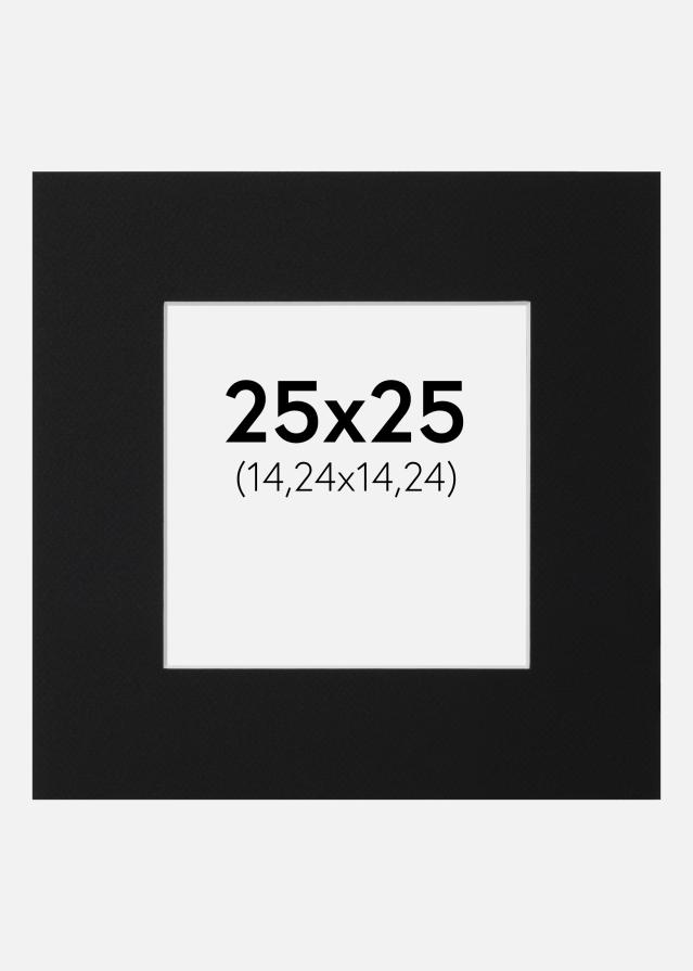 Paspartu Negru Standard (Miez Alb) 25x25 cm (14,24x14,24)