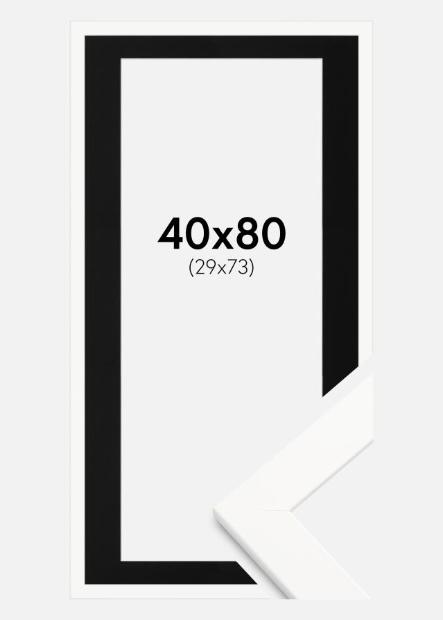 Ramă Trendline Alb 40x80 cm - Paspartu Negru 30x74 cm