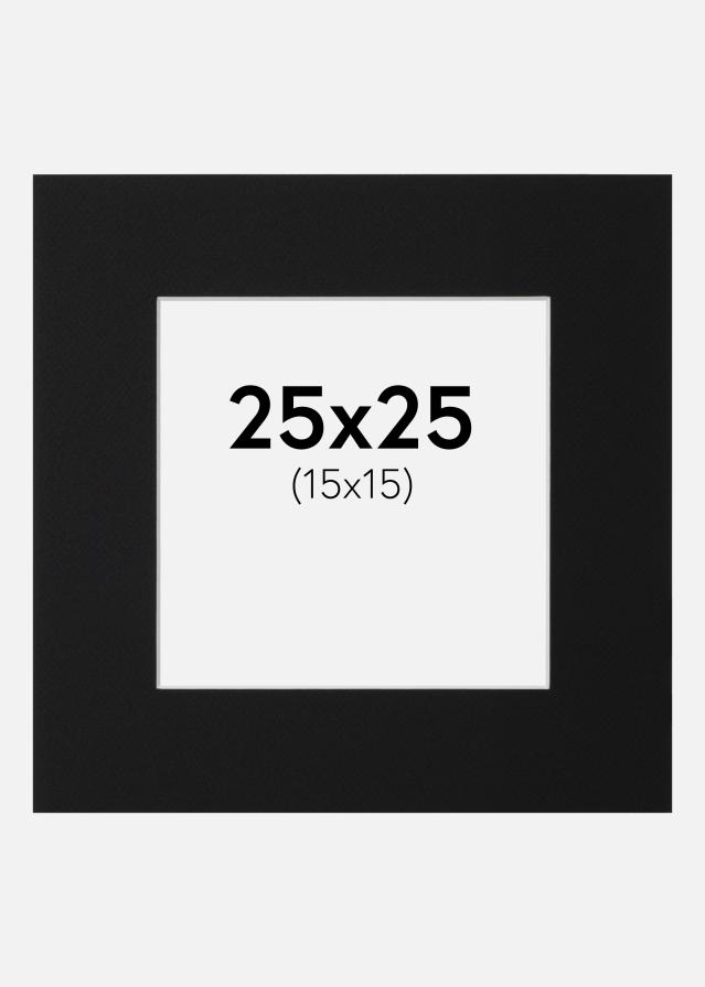 Paspartu Negru Standard (Miez Alb) 25x25 cm (15x15)