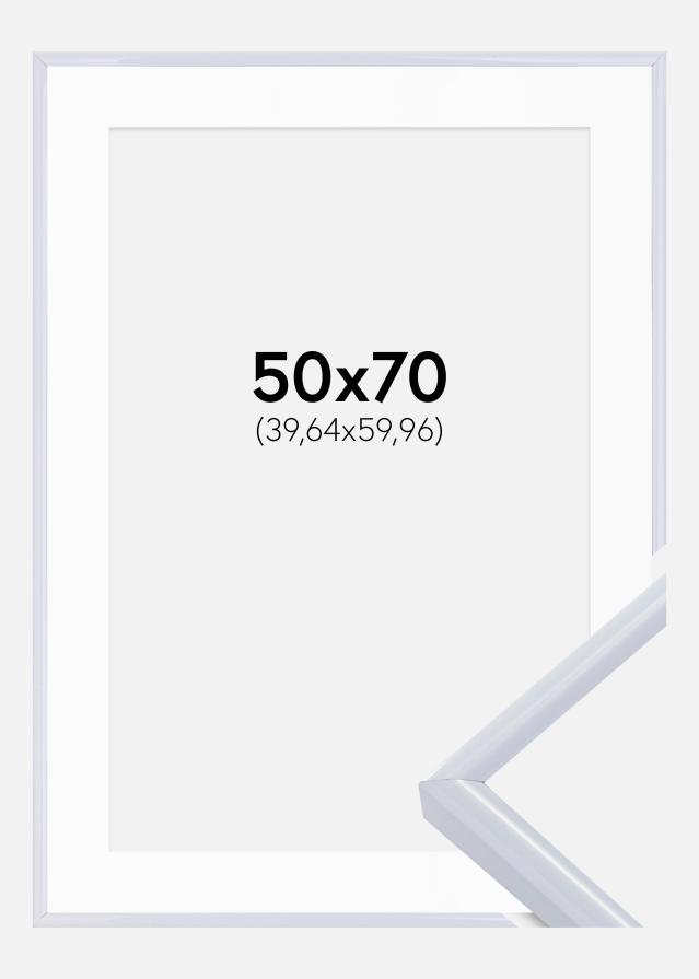 Ramă Victoria Alb 50x70 cm - Paspartu Alb 16x24 inches