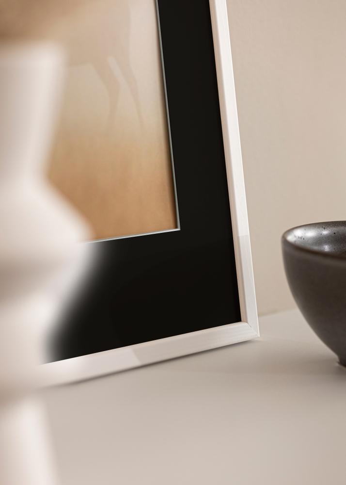 Ramă Galant Alb 40x50 cm - Paspartu Negru 12x16 inches