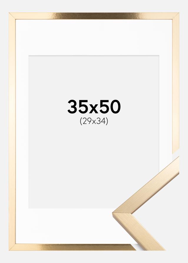 Ramă Trendy Auriu 35x50 cm - Paspartu Alb 30x35 cm