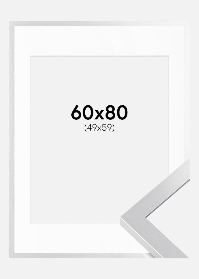 Ramă Selection Argintiu 60x80 cm - Paspartu Alb 50x60 cm