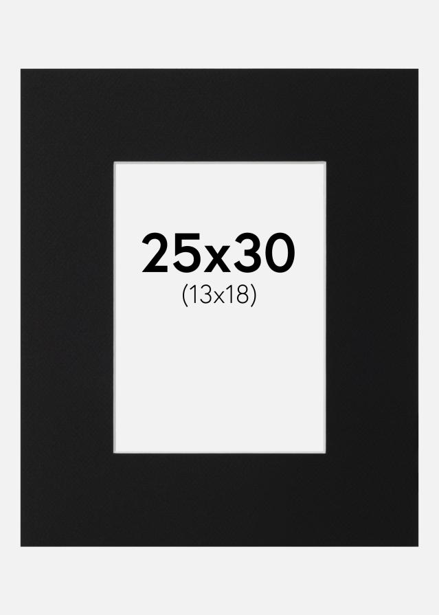 Paspartu Negru Standard (Miez Alb) 25x30 cm (13x18)