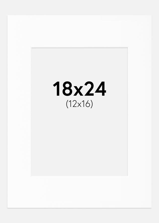 Paspartu Alb Standard Margine albă 18x24 cm (12x16)