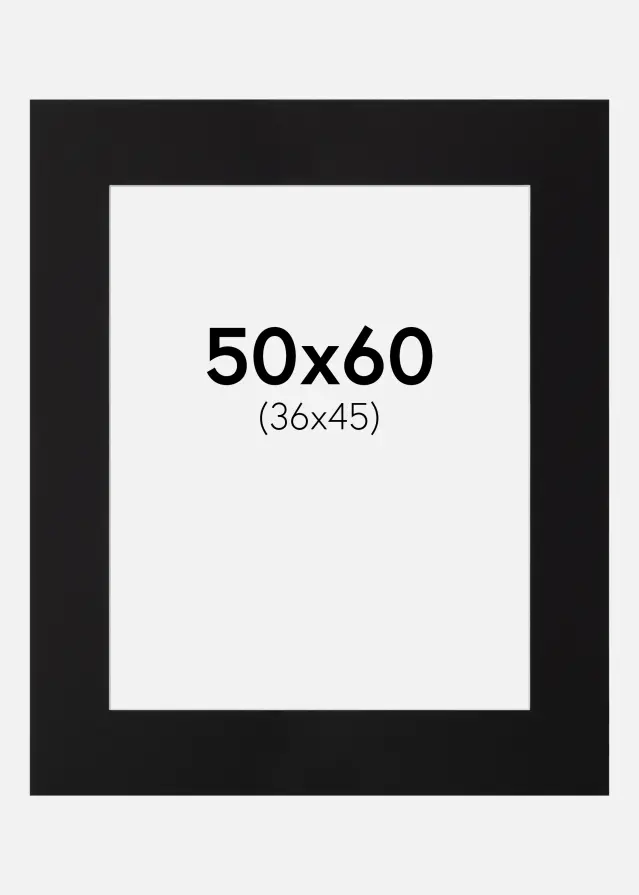Paspartu Negru Standard Margine albă 50x60 cm (36x45)