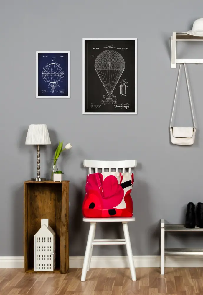 Schiță - Aerostat - Negru Poster