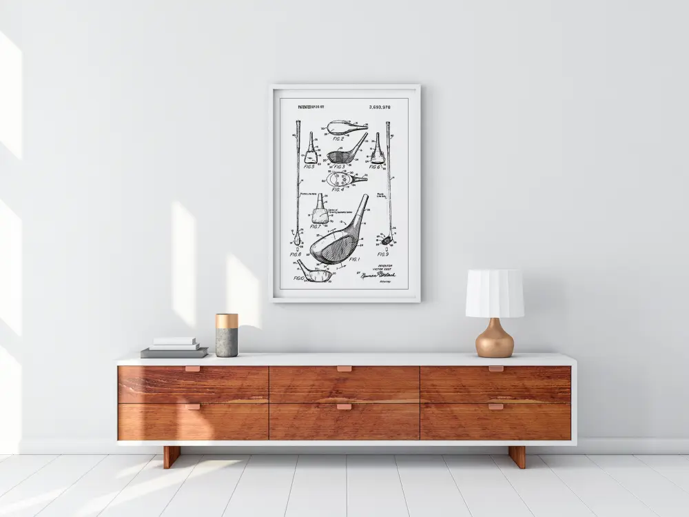 Patent Print - Golf Club - White Poster