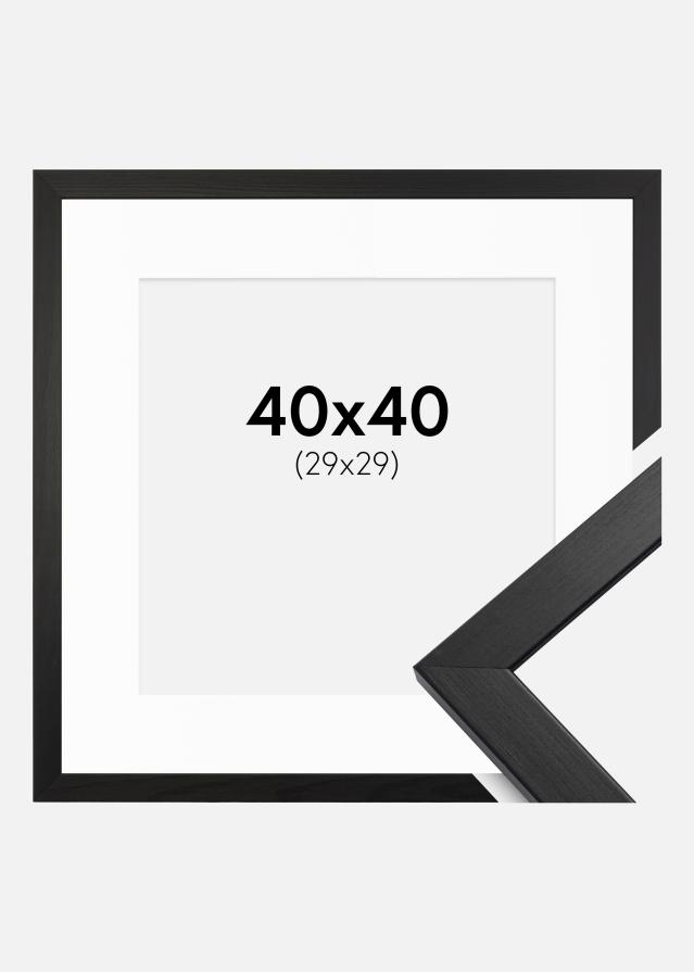 Ramă Stilată Negru 40x40 cm - Paspartu Alb 30x30 cm