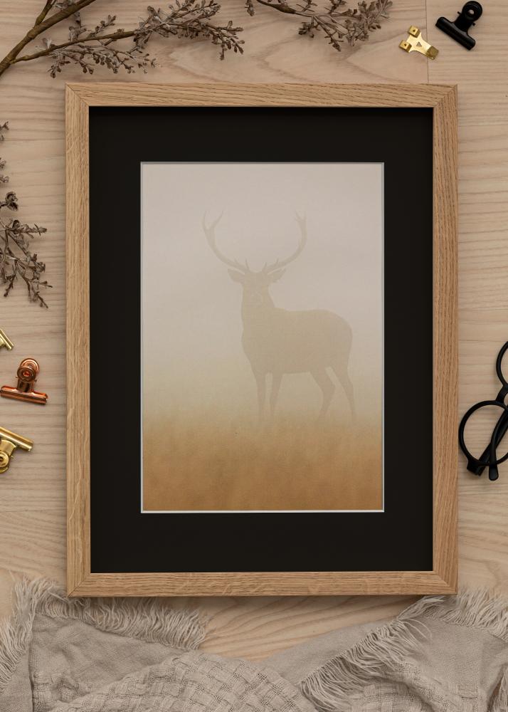 Ramă Oak Wood 60x90 cm - Paspartu Negru 40x70 cm