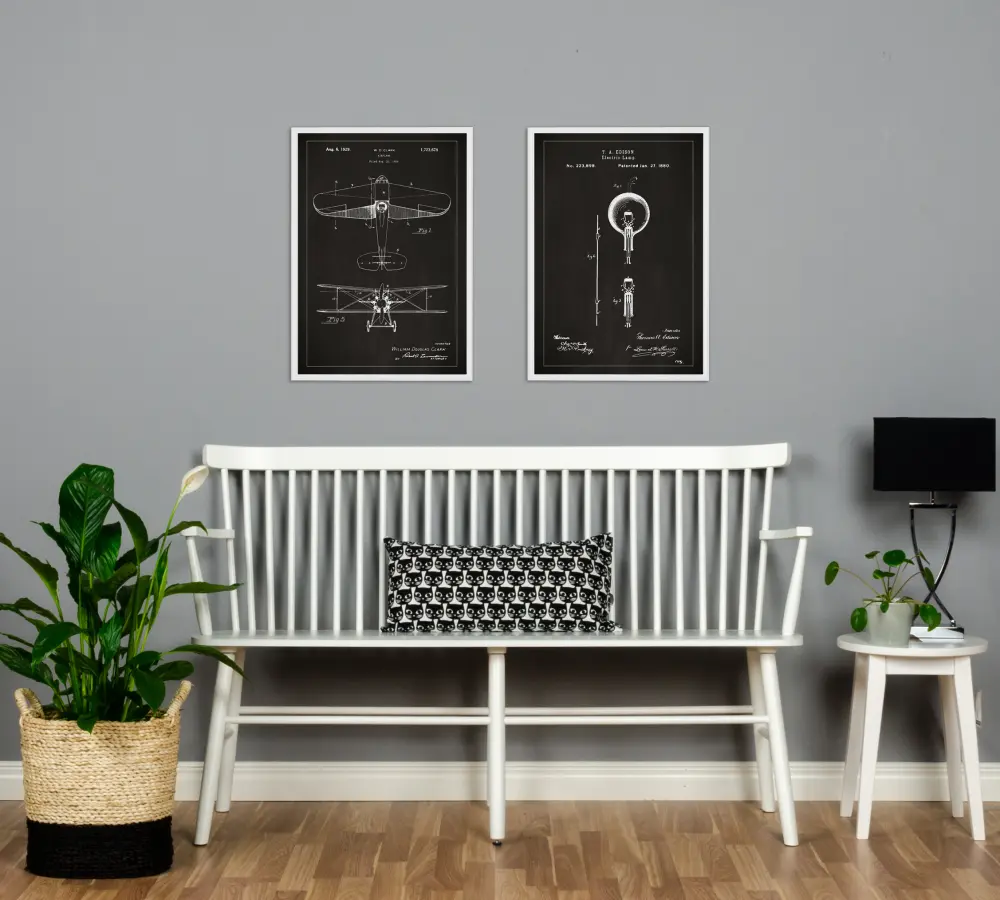 Schiță - Bec B - Negru Poster