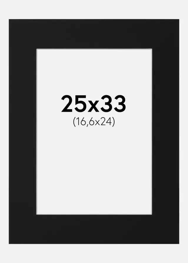 Paspartu Negru Standard (Miez Alb) 25x33 cm (16,6x24)