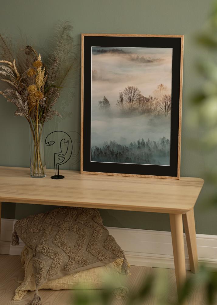 Ramă Oslo Stejar 60x80 cm - Paspartu Negru 50x70 cm