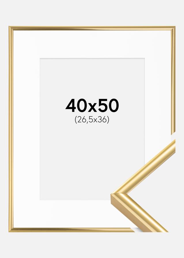 Ramă Victoria Auriu 40x50 cm - Paspartu Alb 27,5x37 cm