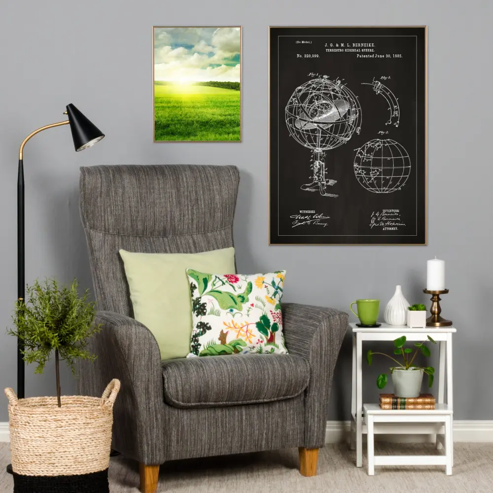 Schiță - Astronomic model - Negru Poster
