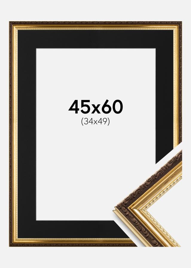 Ramă Abisko Auriu 45x60 cm - Paspartu Negru 35x50 cm