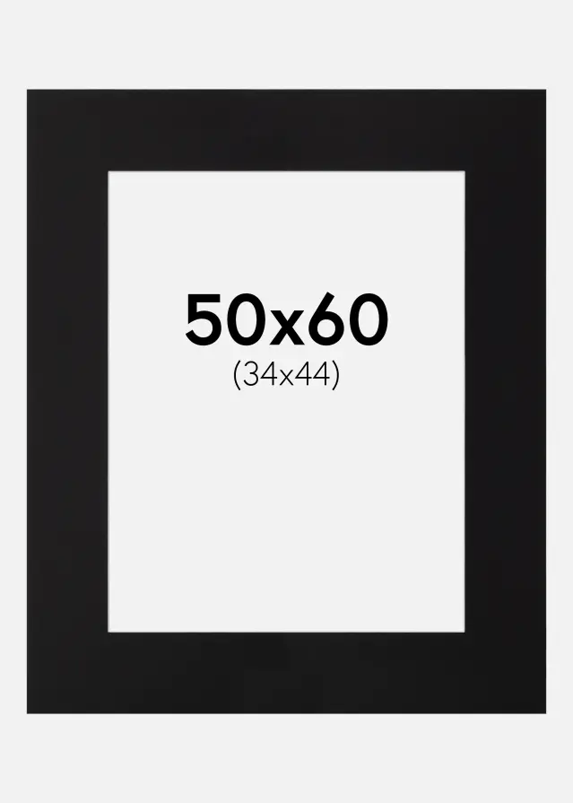 Paspartu Negru Standard Margine albă 50x60 cm (34x44)