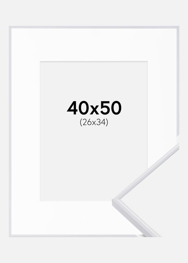 Ramă Visby Alb 40x50 cm - Paspartu Alb 27x35 cm