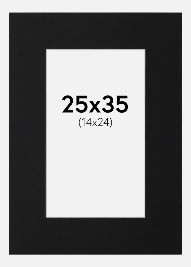 Paspartu Negru Standard (Miez Alb) 25x35 cm (14x24)