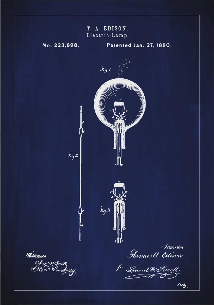 Schiță - Bec B - Albastru Poster