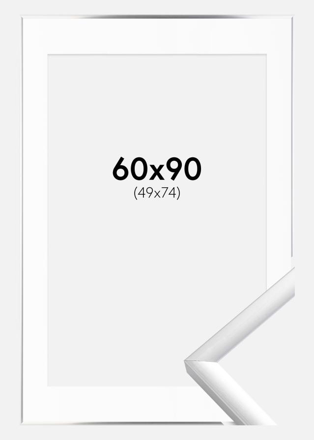 Ramă New Lifestyle Argintiu 60x90 cm - Paspartu Alb 50x75 cm